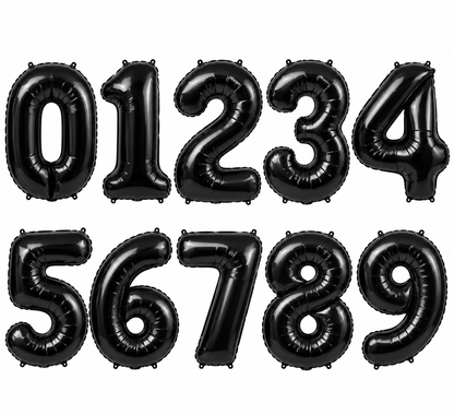 Black 32" Numbered Foil Balloons