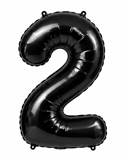 Black 32" Numbered Foil Balloons