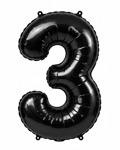 Black 32" Numbered Foil Balloons