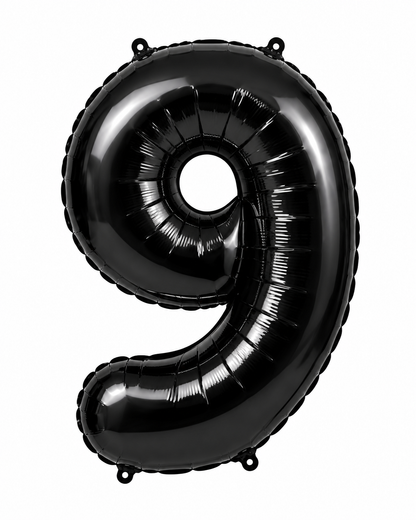 Black 32" Numbered Foil Balloons