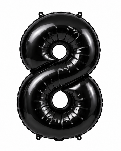 Black 32" Numbered Foil Balloons